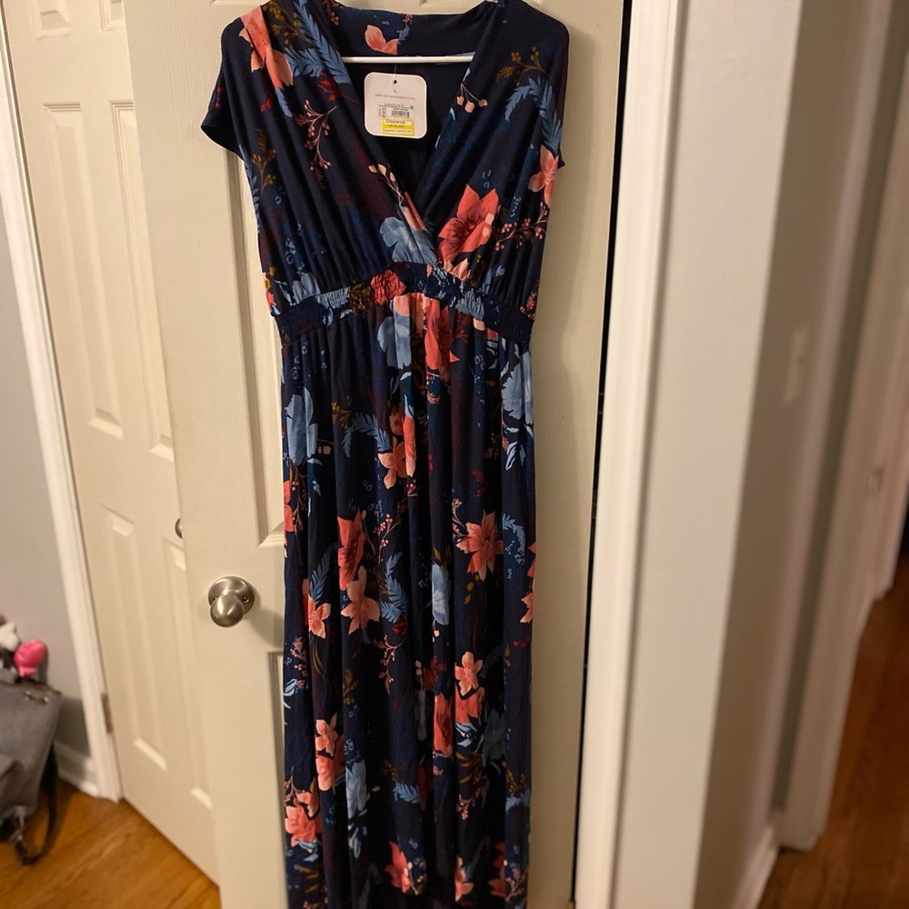 Long Floral Isabel Maternity Dress